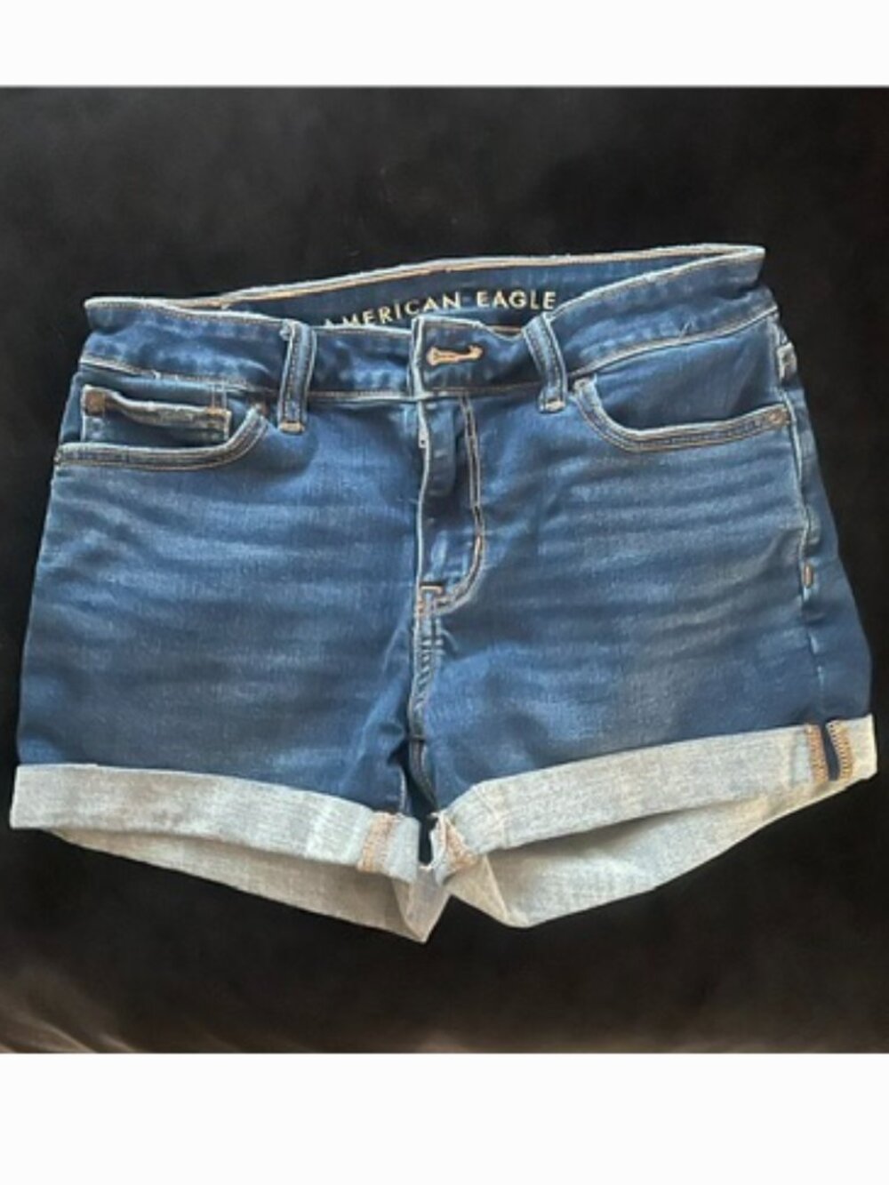 Women's AE Stretch Denim Shorts Medium Tinted Indigo